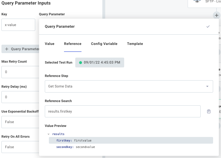 Reference earlier step result as step input